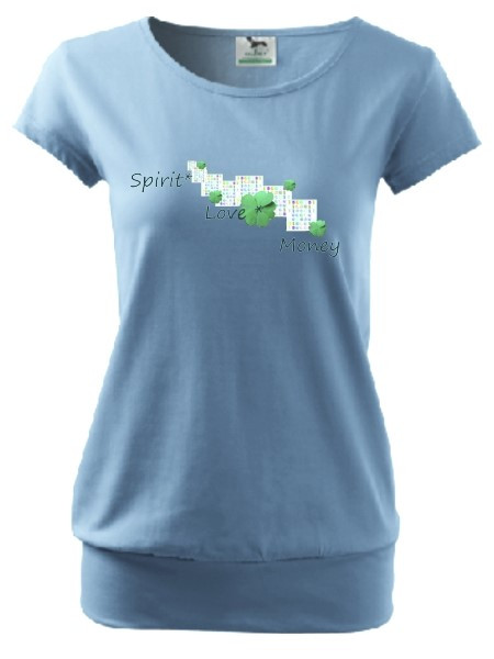 City-Shirt "Spirit, Love, Money", hellblau