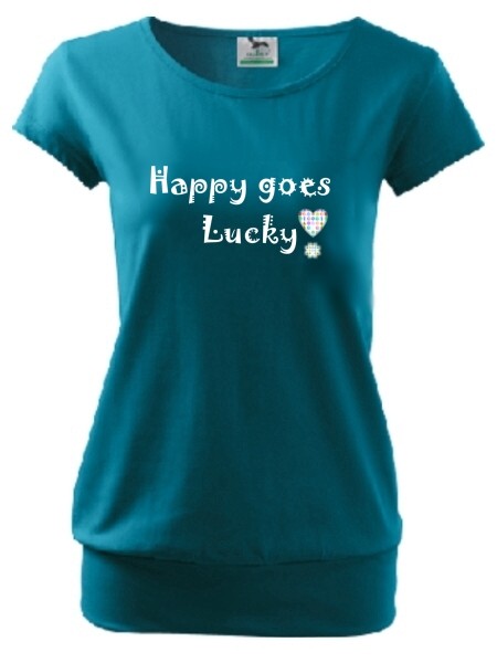 CityShirt "Happy", dunkeltürkis