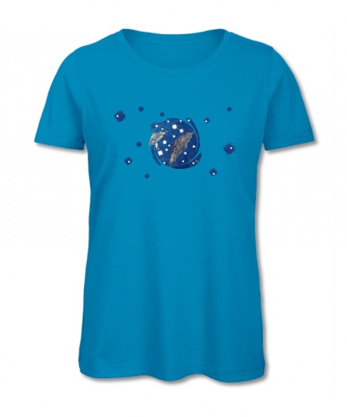 Bio-Shirt "be free" aqua