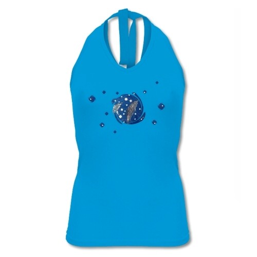 Neckholder-Shirt "Be free", türkis
